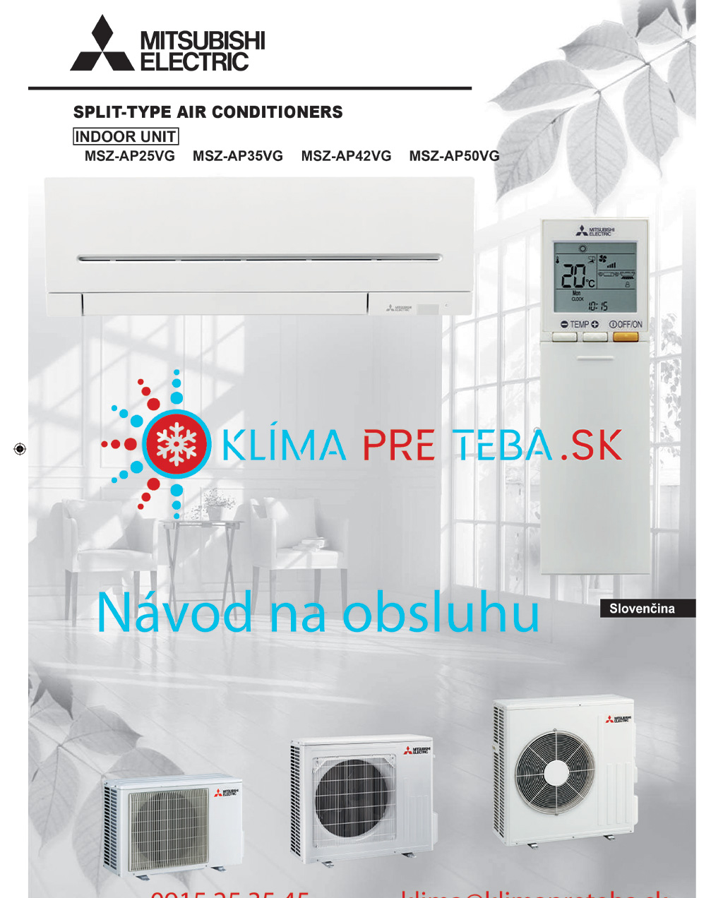 Návod na obsluhu MSZ-AP Mitsubishi Electric